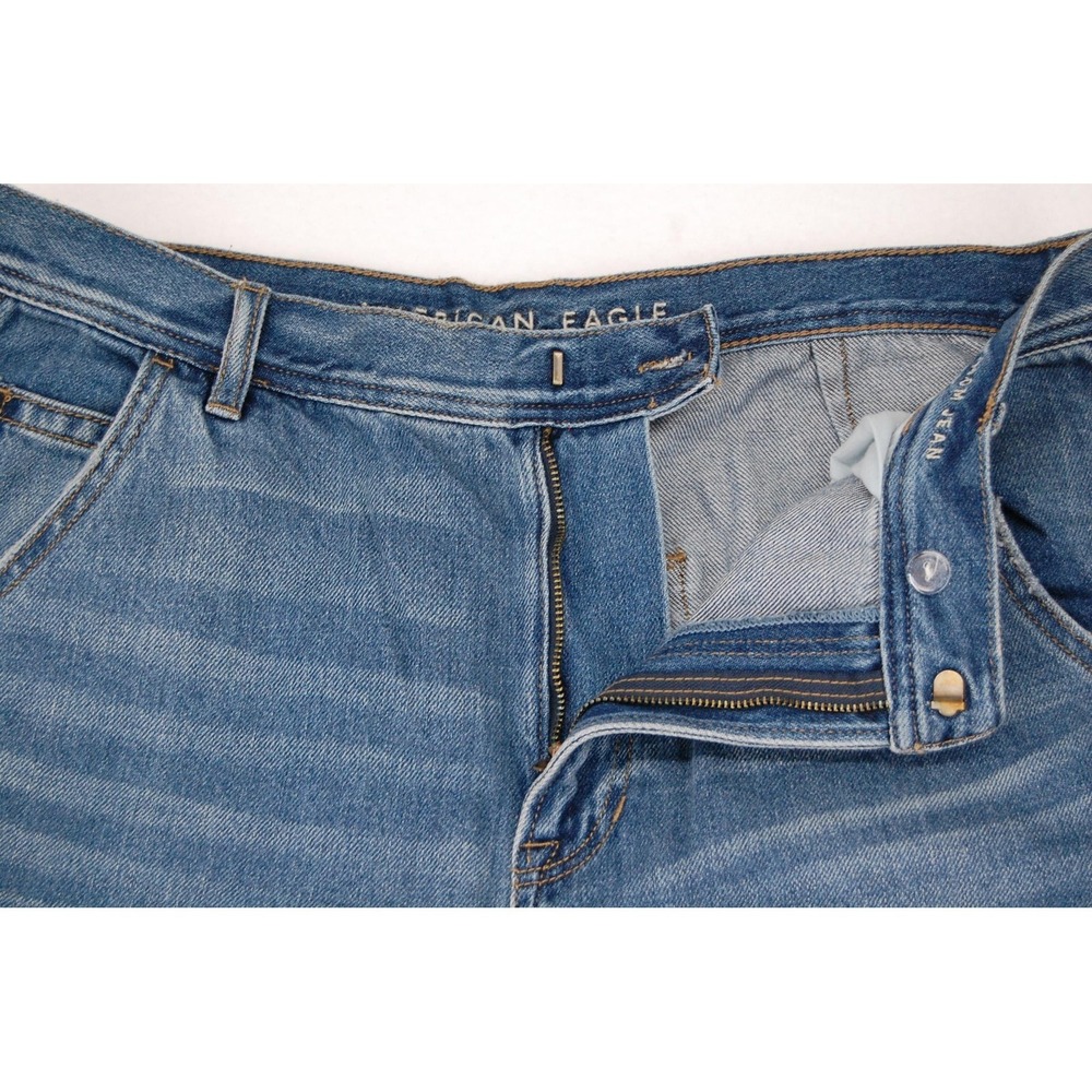 American Eagle Outfitters Mom Jeans Womens‎ 16 Long Blue Medium High Rise Cargo - Picture 3 of 12